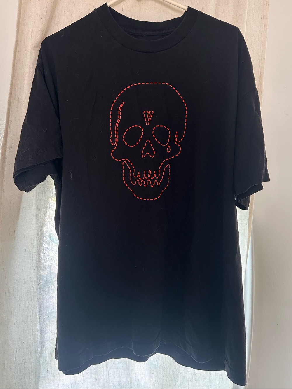 Vlone x Neighborhood Red Skull Mens T-Shirt